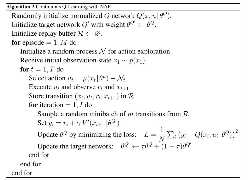 NAF Pseudocode