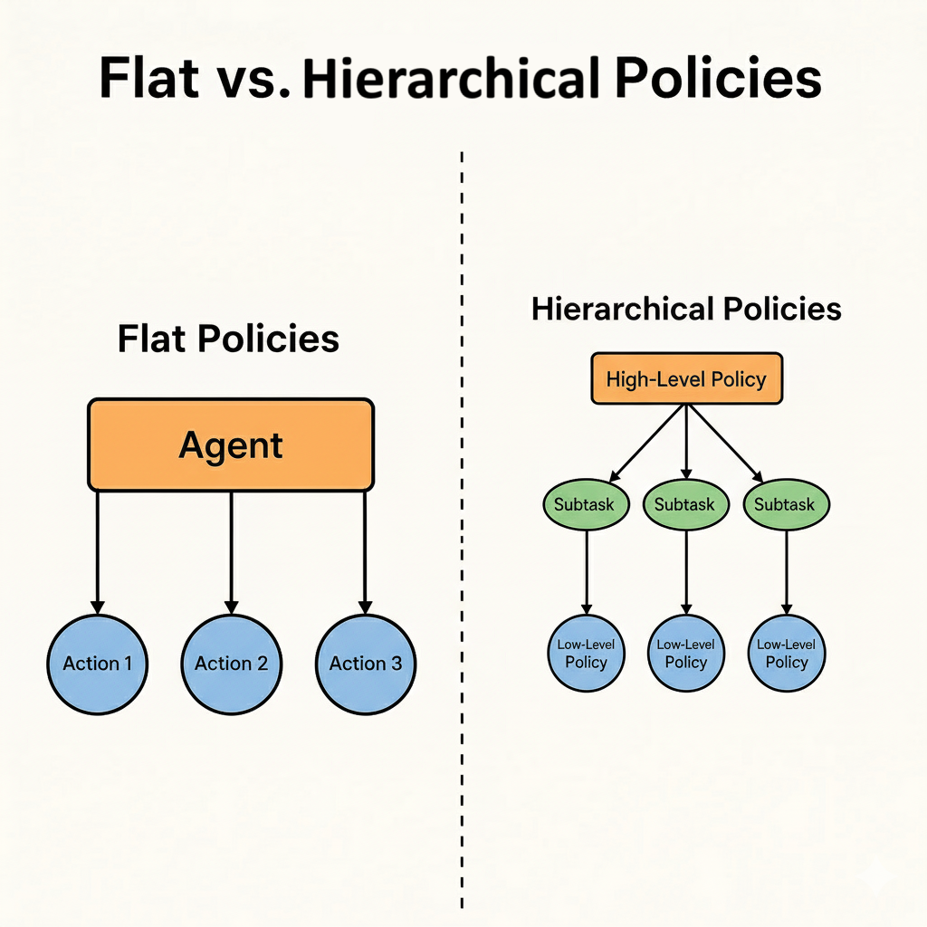 Flat vs Hierarchical RL